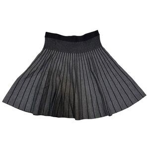 Catherine Catherine Malandrino Pleated Black and Grey Medium Mini Skirt